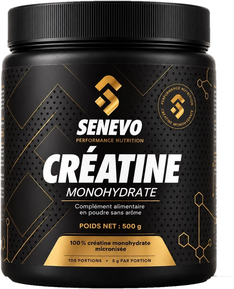 Pot de créatine monohydrate Senevo, 500 g